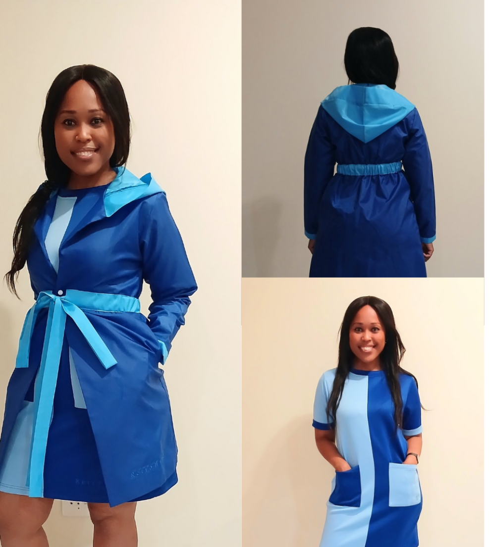 Waterproofed jackets and dress set. Available in 5 different colors.